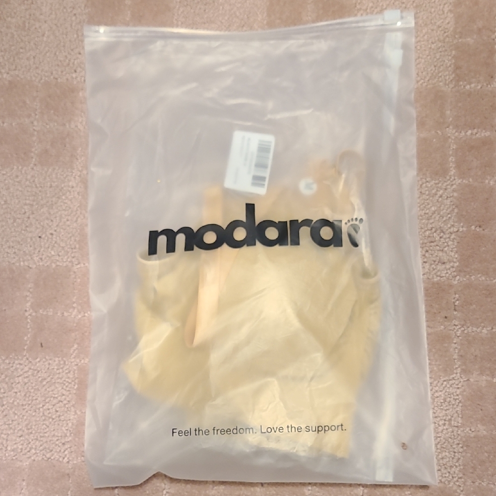 Modara Wireless Comfort Bra, Size Medium In Beige